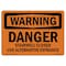 Signmission Safety Sign, OSHA WARNING, 7" Height, Danger Stairwell Closed Use Alternative Entrance, Landscape OS-WS-D-710-L-12039 - alternate 1